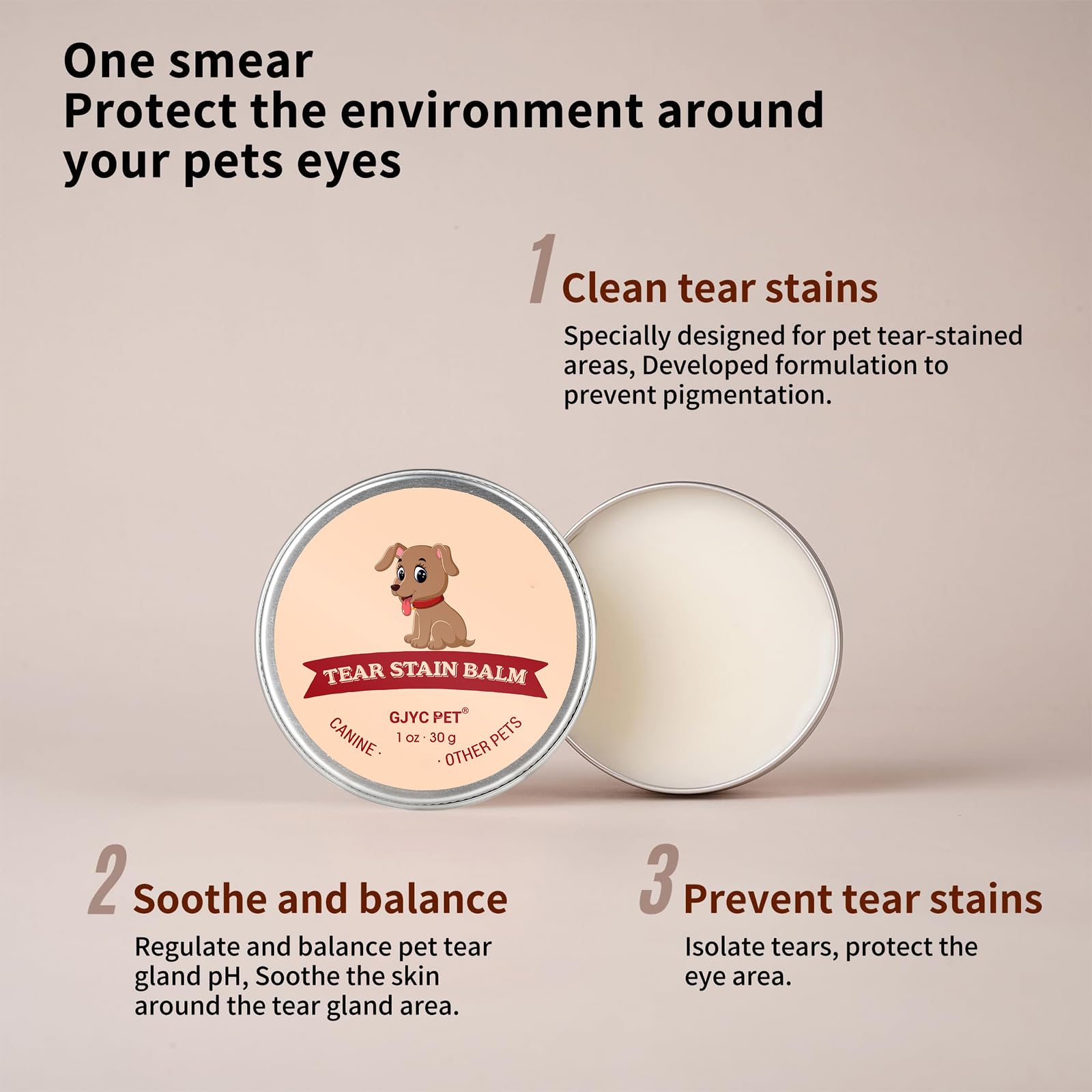 GJYC PET fórmula segura para piel sensible alrededor de ojos.
