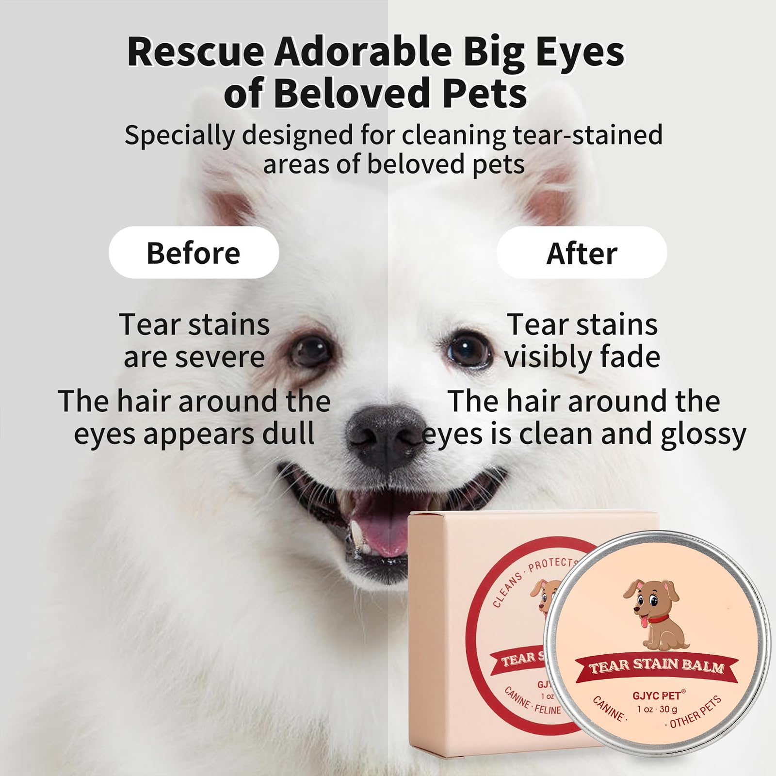 GJYC PET limpiador ojos perro, eficaz para manchas de lágrimas.