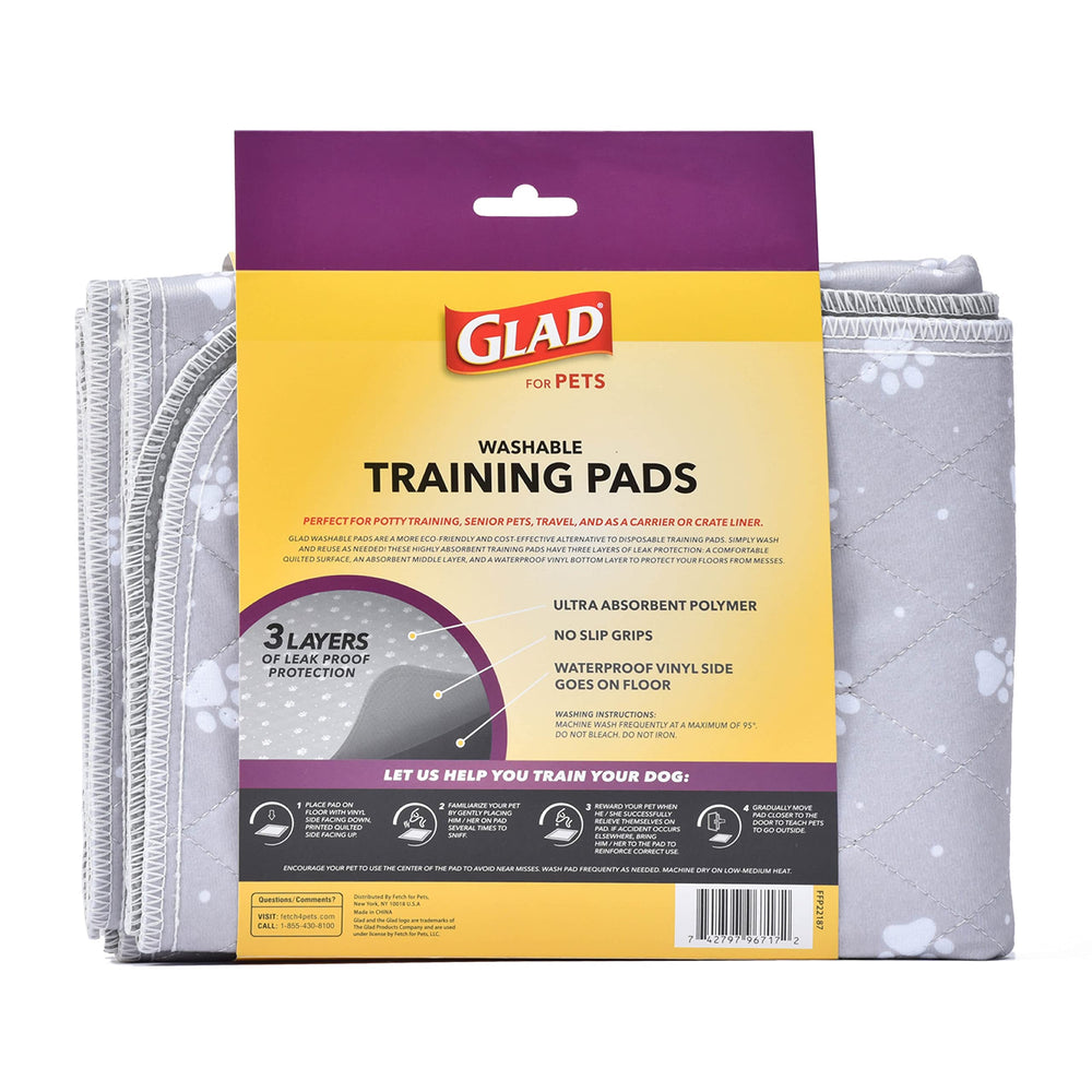 GLAD almohadilla lavable gris con patitas, opción ecológica para entrenar