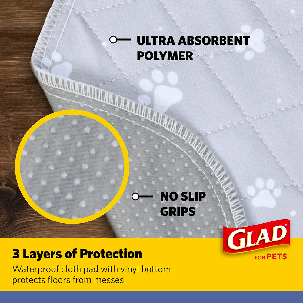 Diseño gris con huellas de Glad, perfecto para entrenamiento y viaje.