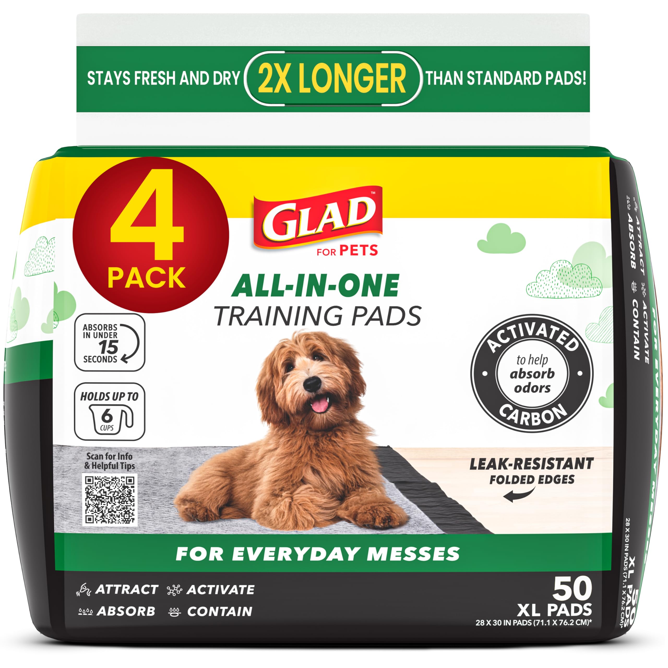 Glad for Pets pad entrenamiento extra grande para perros grandes, cubre más área