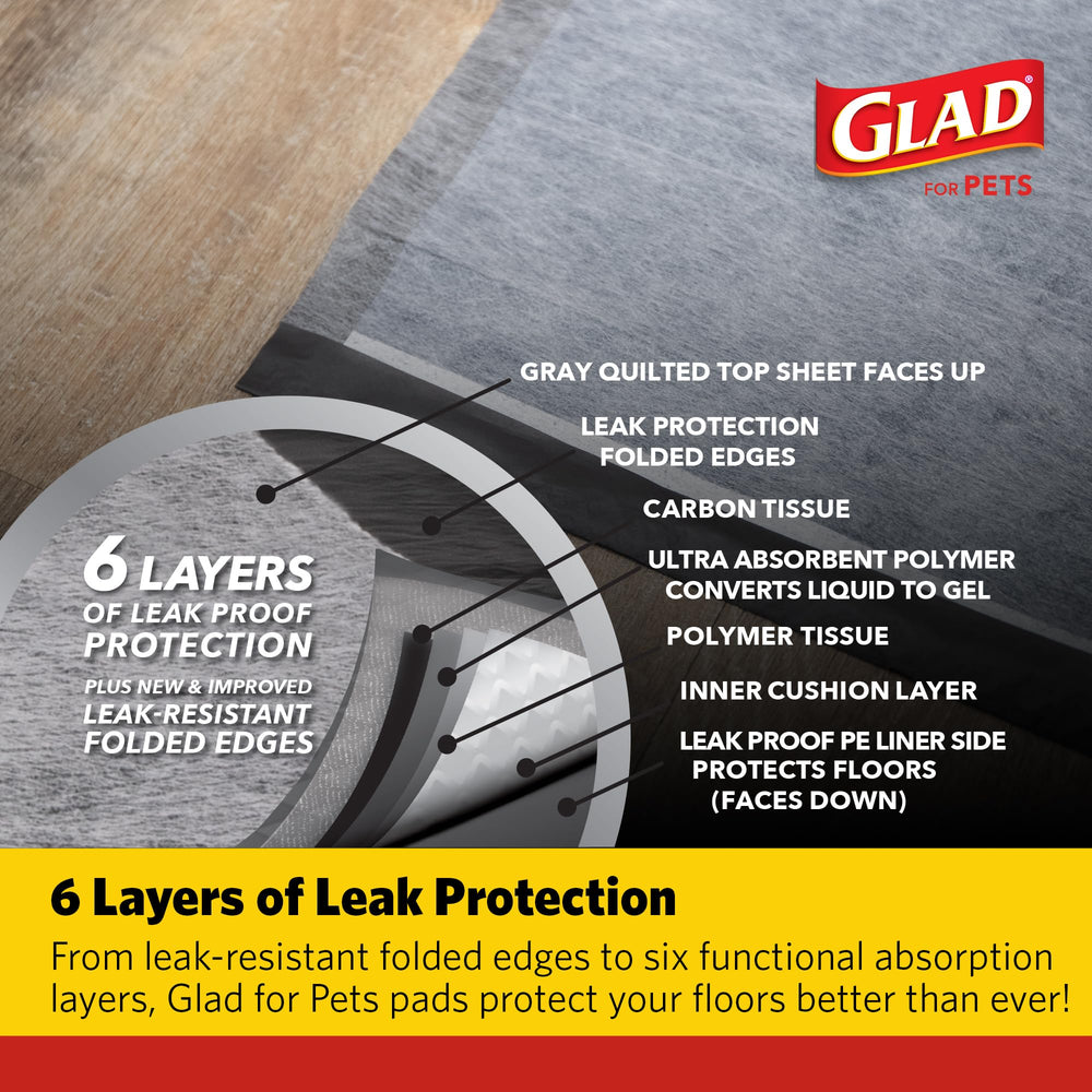 Pad de Glad con carbón para controlar olores en casa del perro.