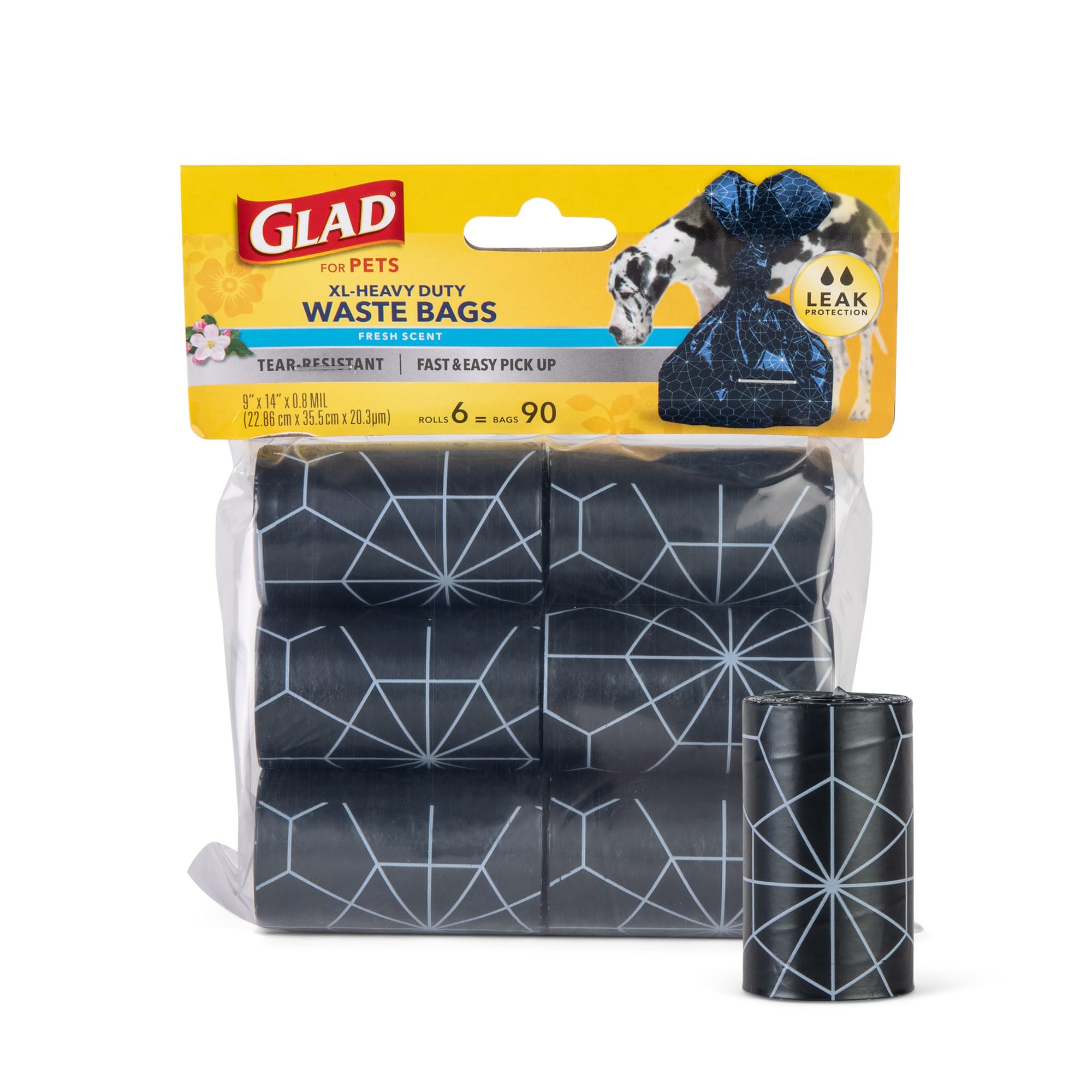Bolsas Glad para mascotas extra grandes con aroma para recoger desechos en paseos.