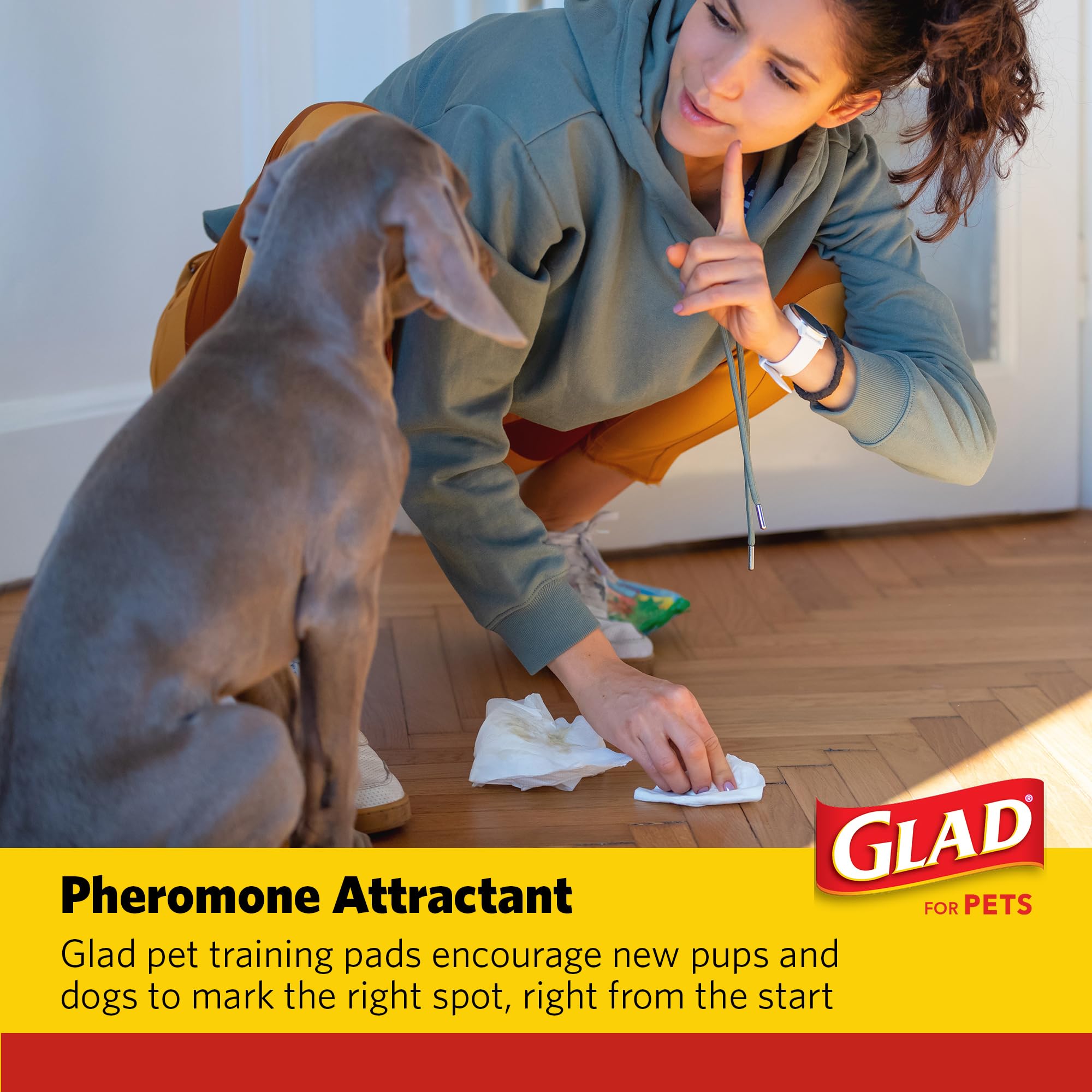 Glad XL, doble capa absorbente para contener derrames y facilitar la limpieza.
