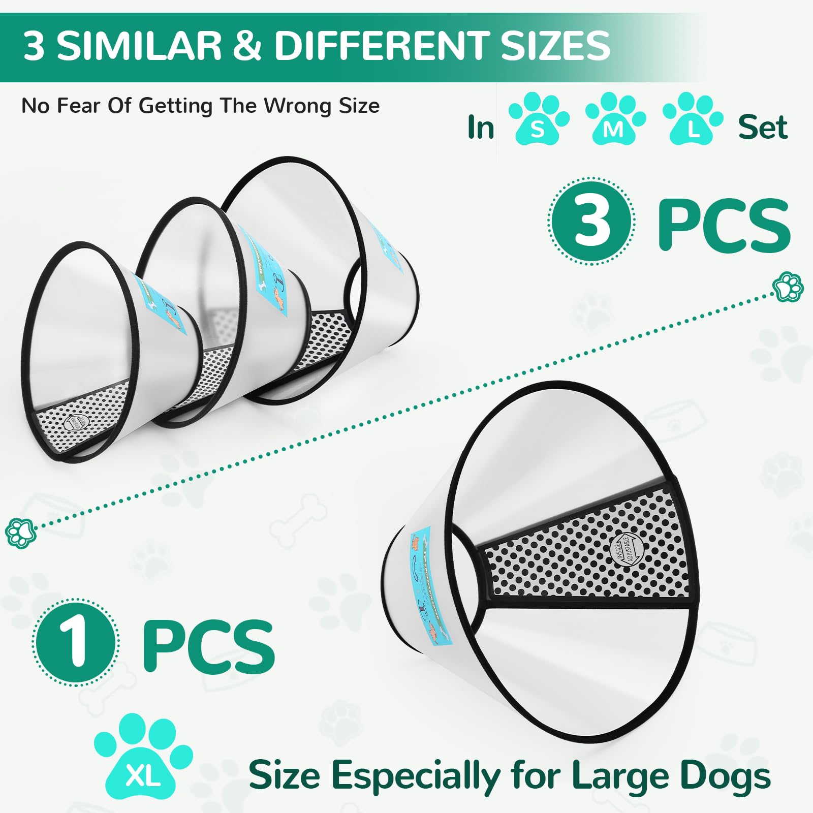 GLADOG collier en PVC durable reste léger et facile à nettoyer.