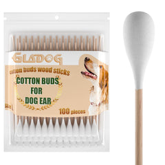 GLADOG palitos de algodón para perros con mango de madera y punta grande para seguridad