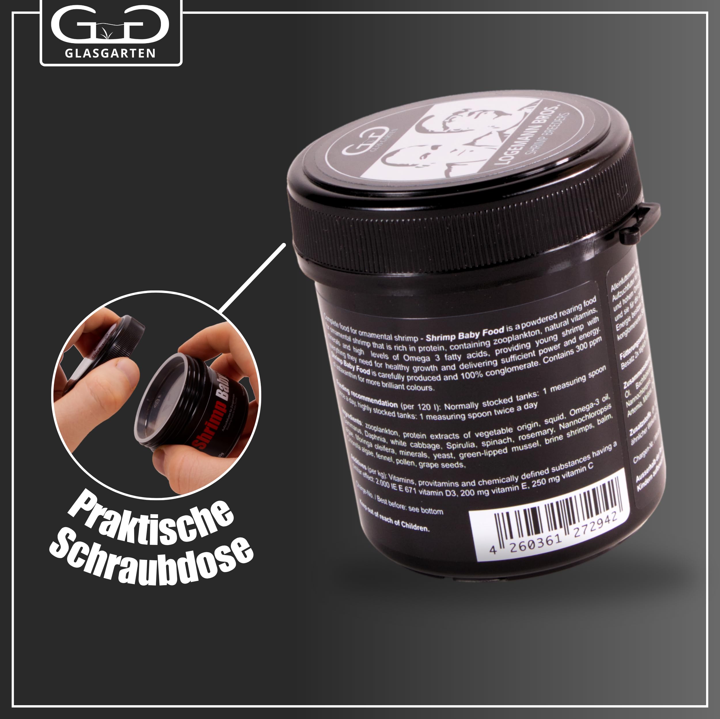GlasGarten Care Food ingredientes naturales sin contaminantes para el agua.