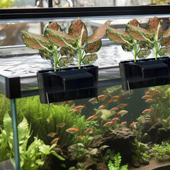 GLEFLE taza-planta-acuario-colgante, cultivo vertical de plantas acuáticas
