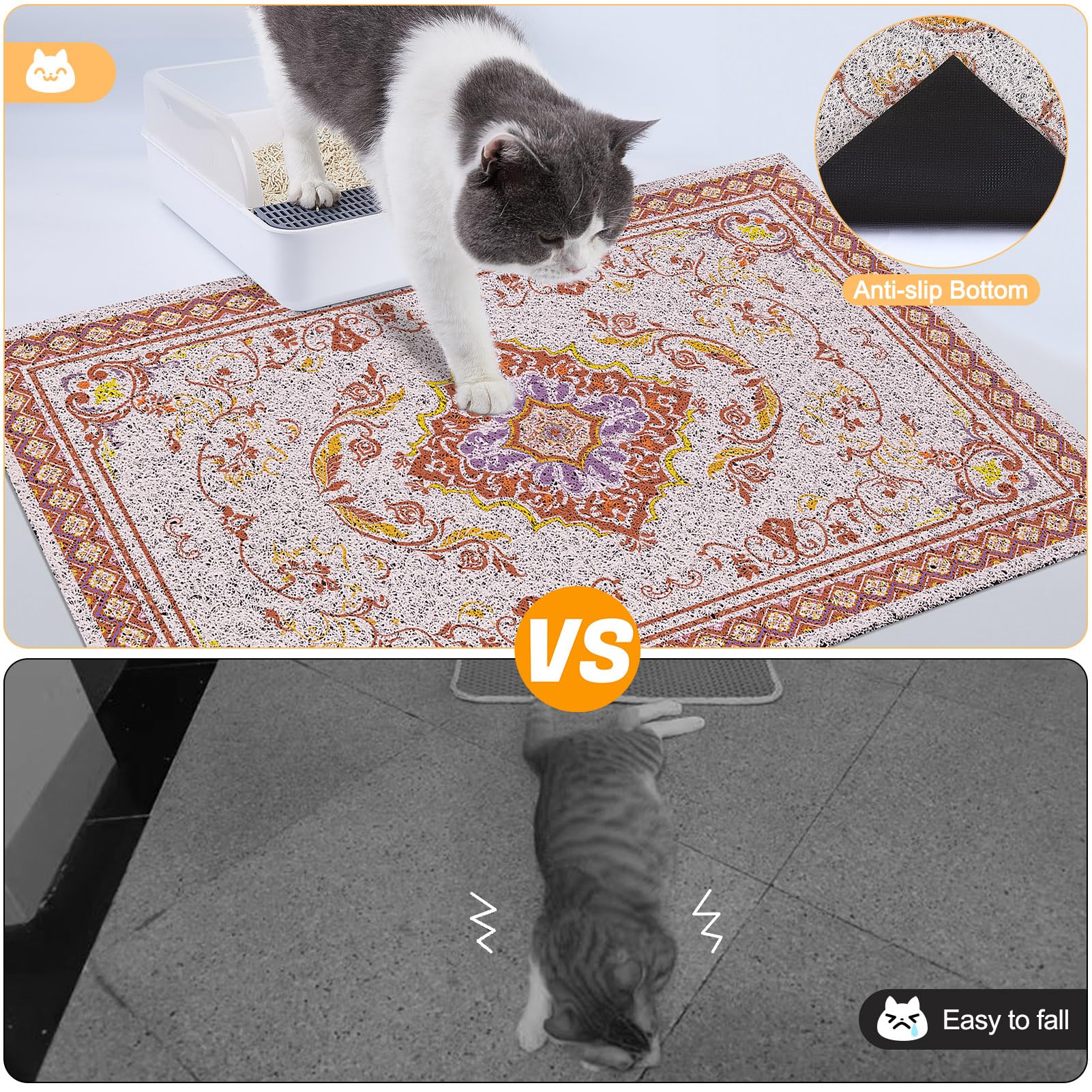 Glittme alfombra para arena de gato, fácil de limpiar y lavar.