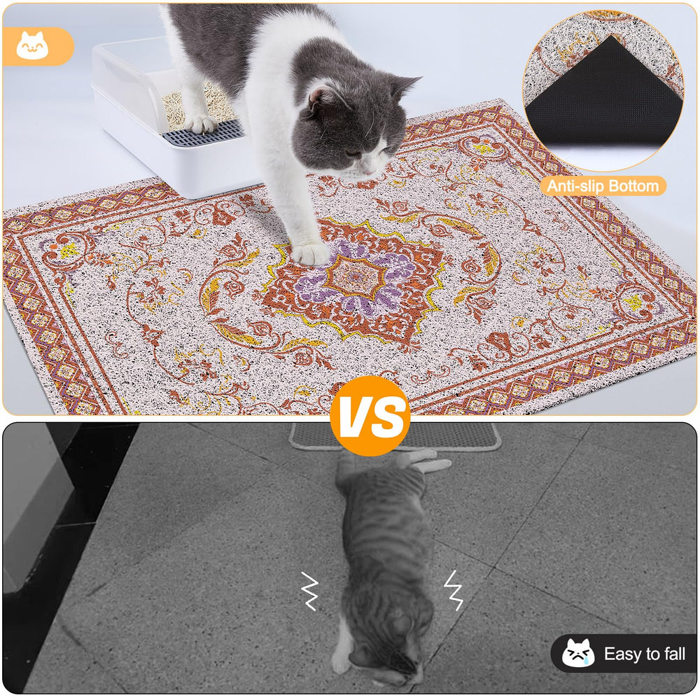 Glittme alfombra para arena de gato, fácil de limpiar y lavar.