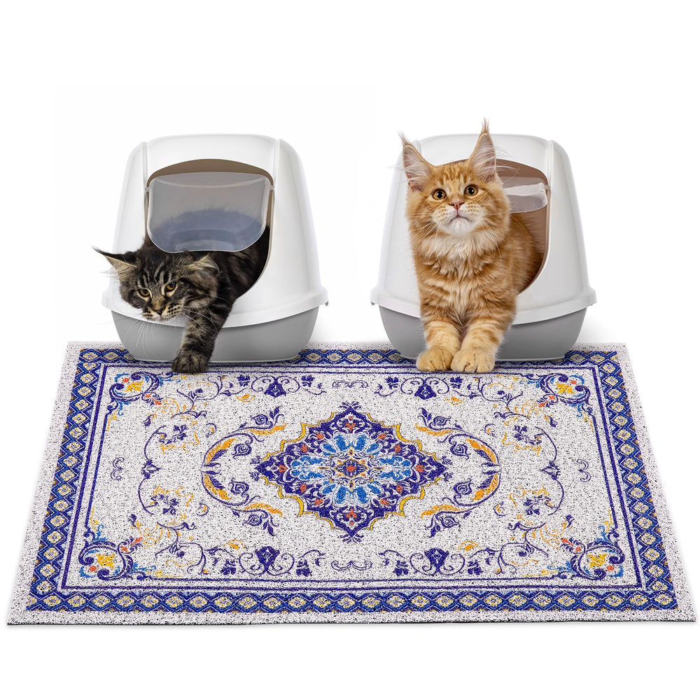Alfombrilla Glittme para caja de arena, 33x22 pulgadas, atrapa arena para piso limpio.