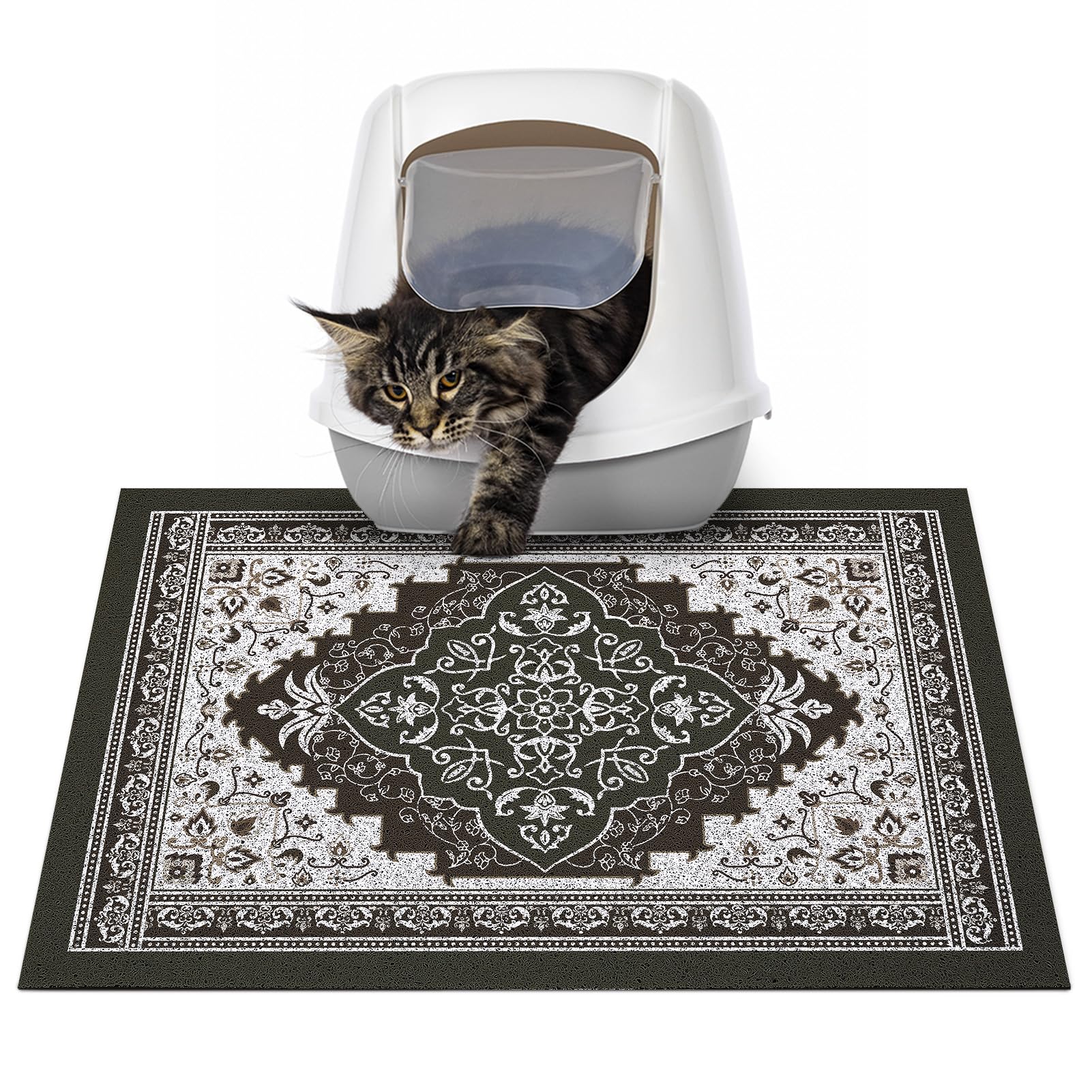 Tapete Glittme para arena de gato con malla de alta densidad atrapa granulado.