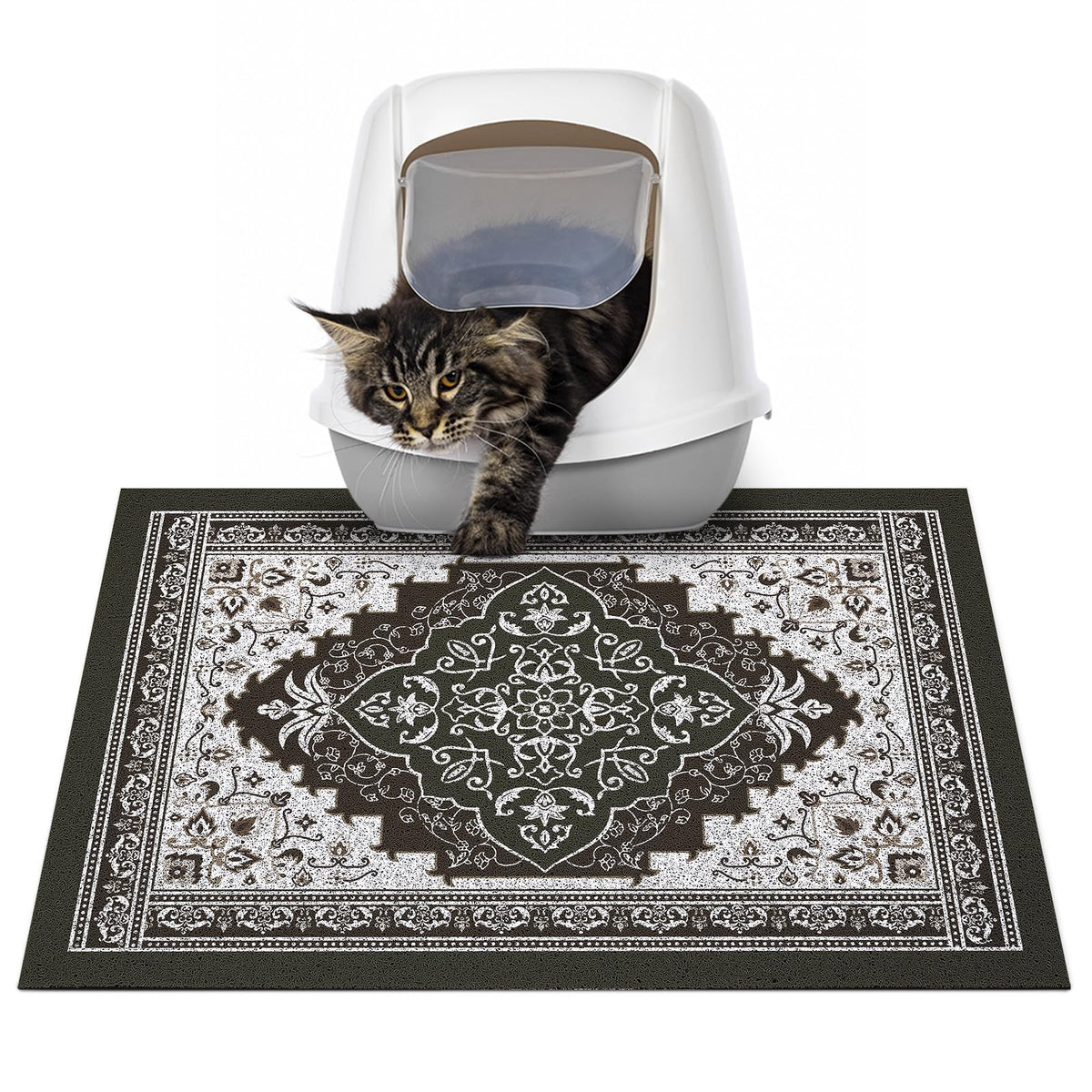 Tapete Glittme para arena de gato con malla de alta densidad atrapa granulado.