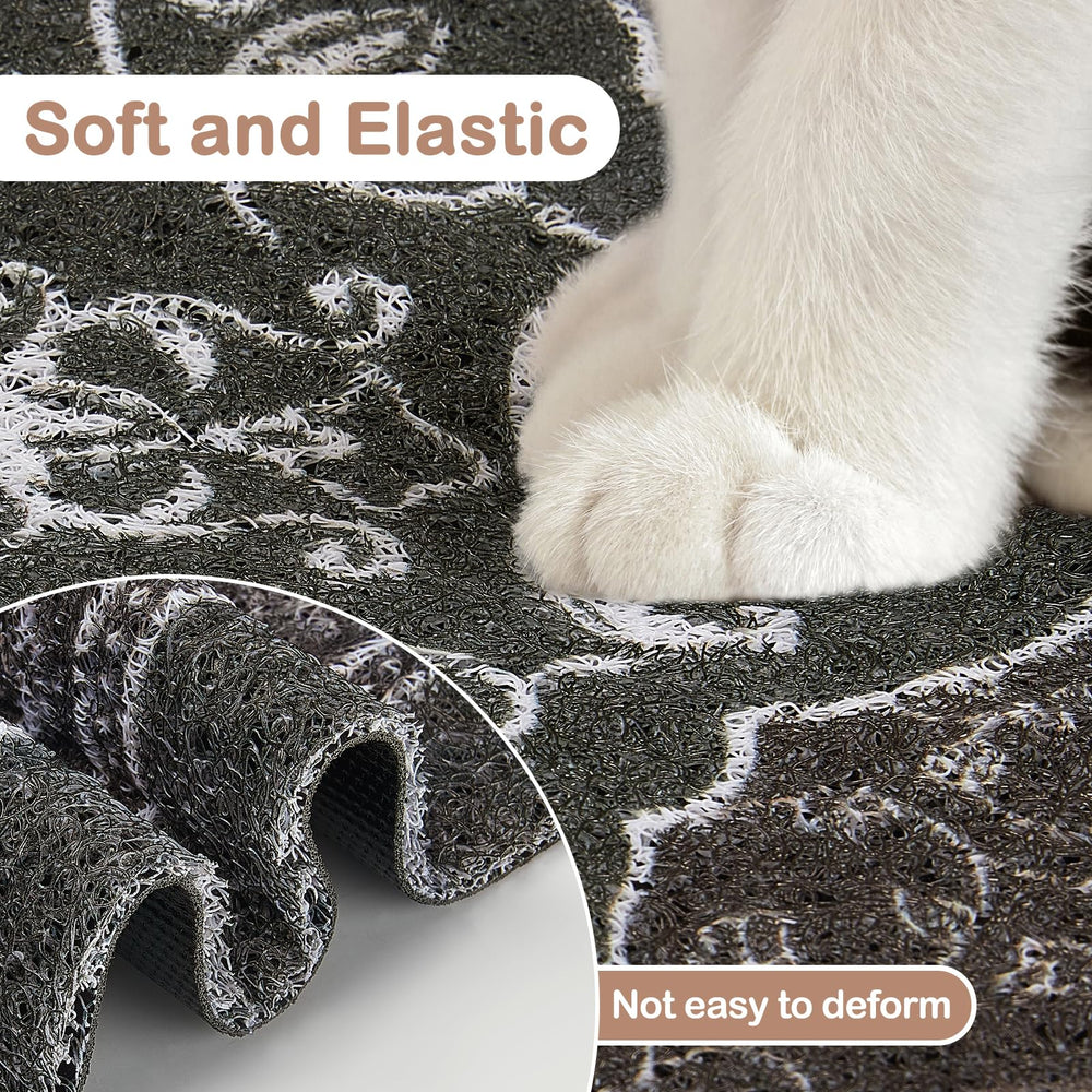 Tapete Glittme para caja de arena ofrece comodidad para las patas del gato.