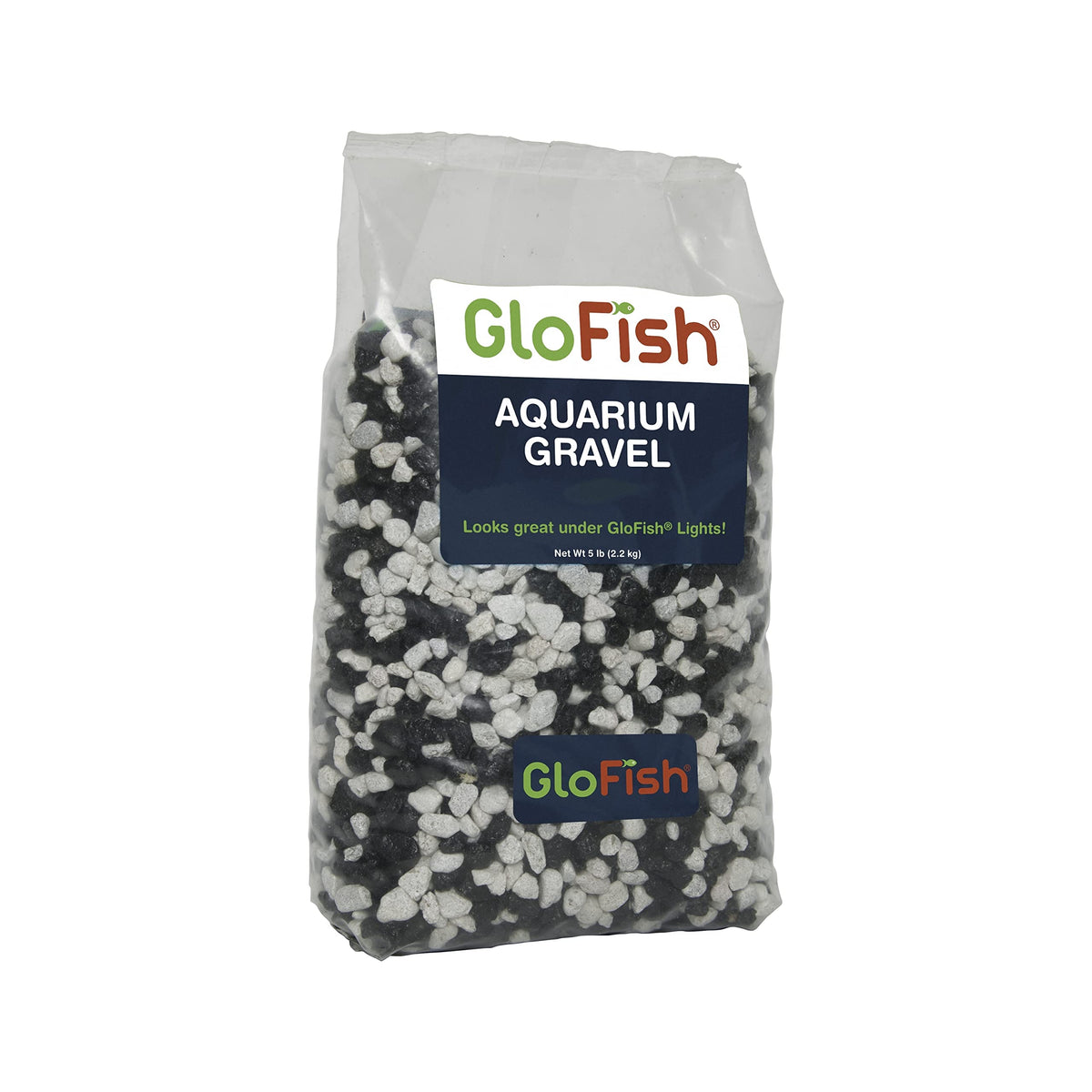 GloFish grava para acuario negra con fluorescencia blanca, ideal para resaltar ornamentos.