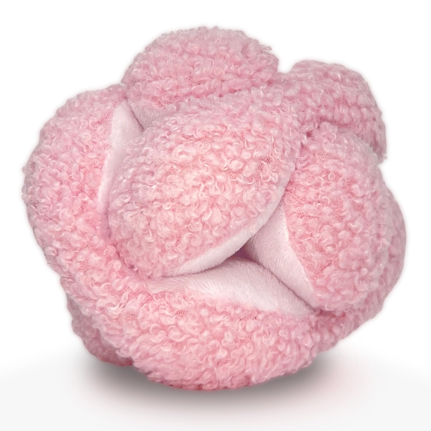 Glory To Dog rosado nudo-olfativo: bola puzzle con 8 pitos para estimulación sensorial.