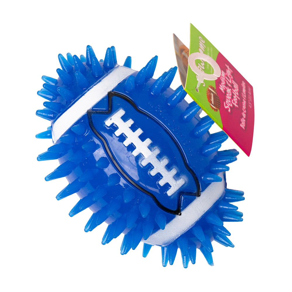 Gnawsome bola espinosa con chirrido, ideal para juego activo al aire libre.
