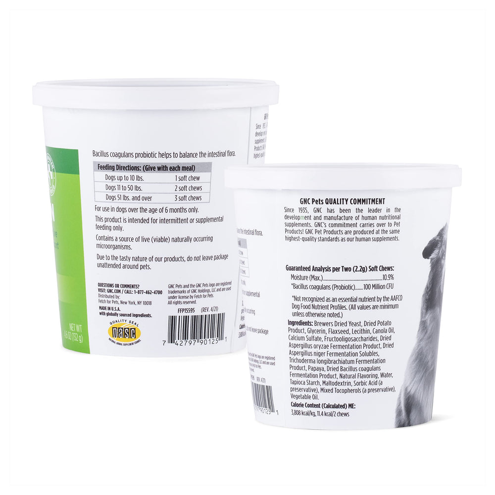 Friandise chien saveur porc fumé, appétence et apport digestif potentiel.