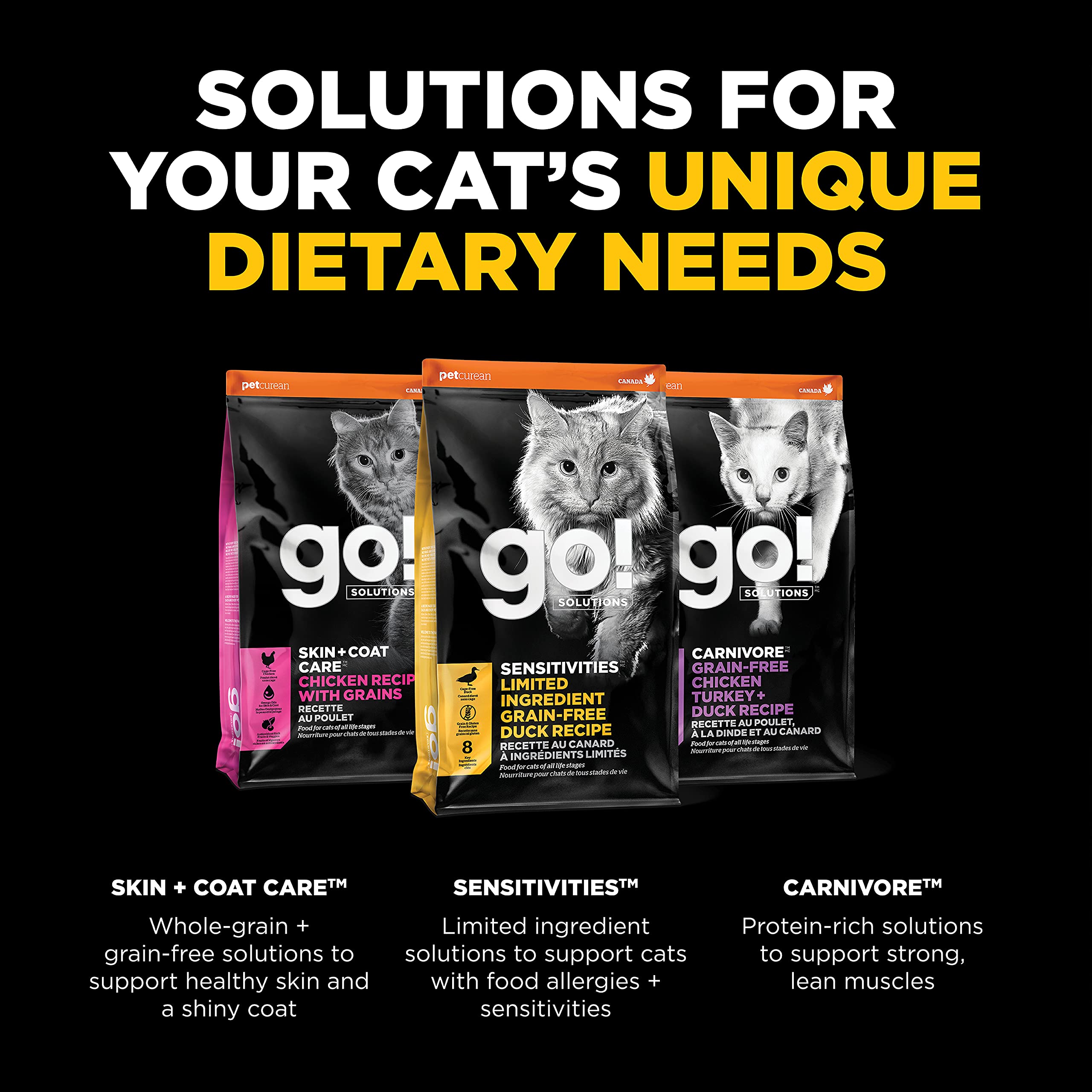 Go! Solutions Sensitivities omega-3-6 canola: nutrición para piel y pelaje saludables.