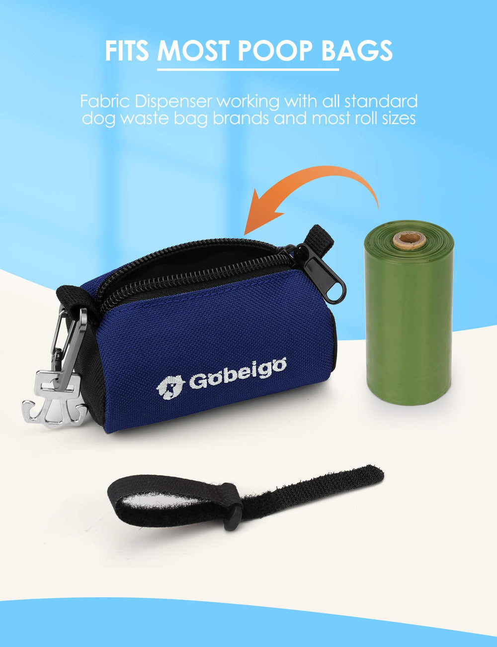 Gobeigo accesorios con clip metálico y cinta de gancho y bucle para fijación