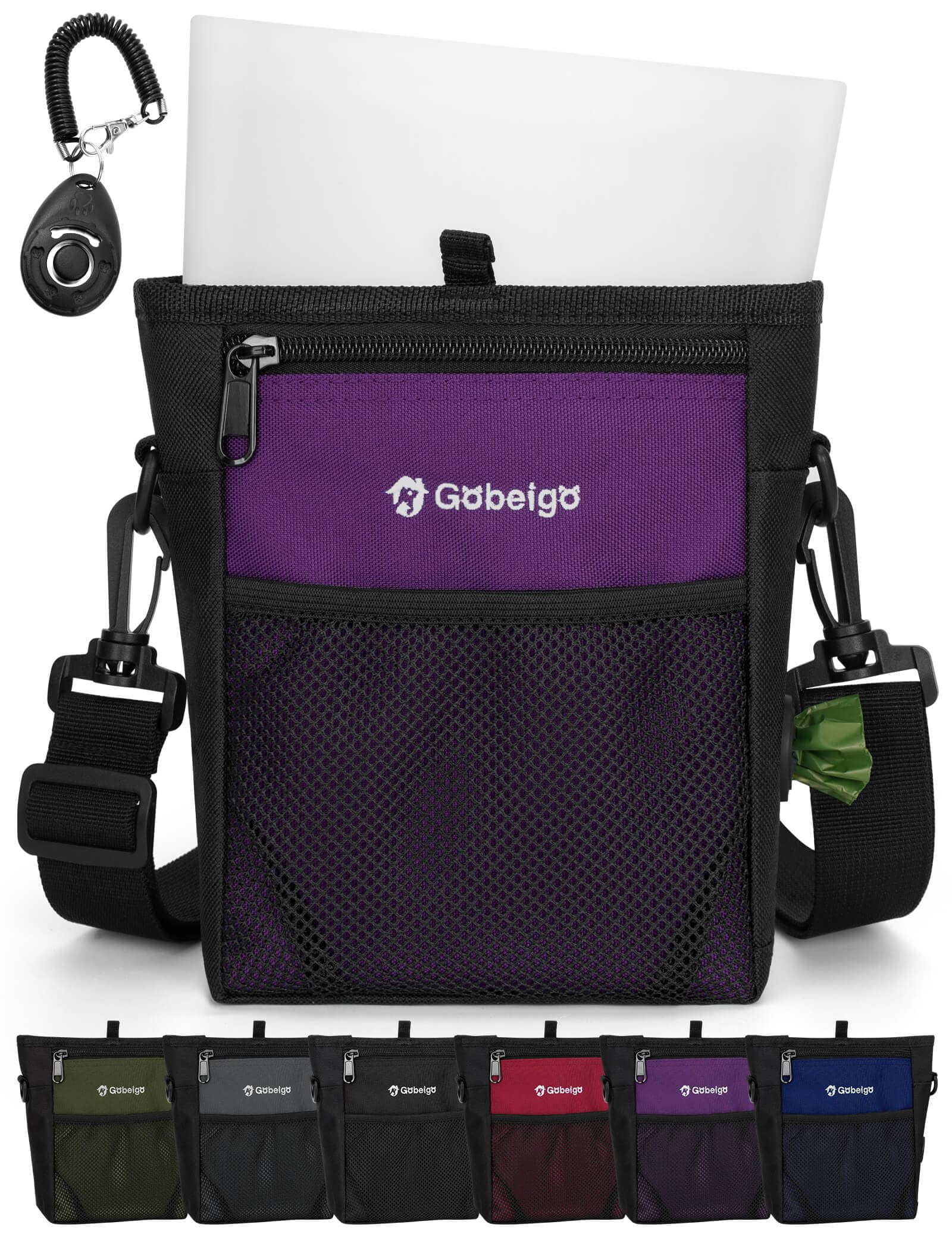 Gobeigo bolsa de golosinas para perros con cierre magnético para salidas seguras.