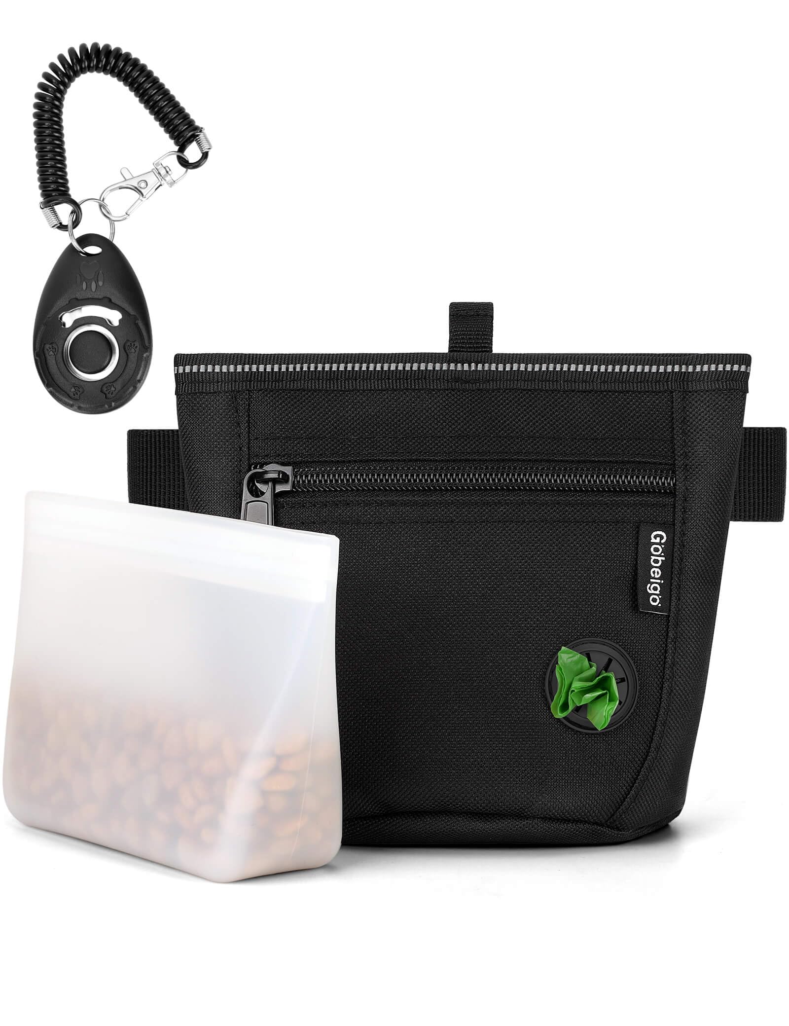 Gobeigo bolsa-premios-silicona-inserto: mantiene las golosinas limpias y frescas durante paseos.