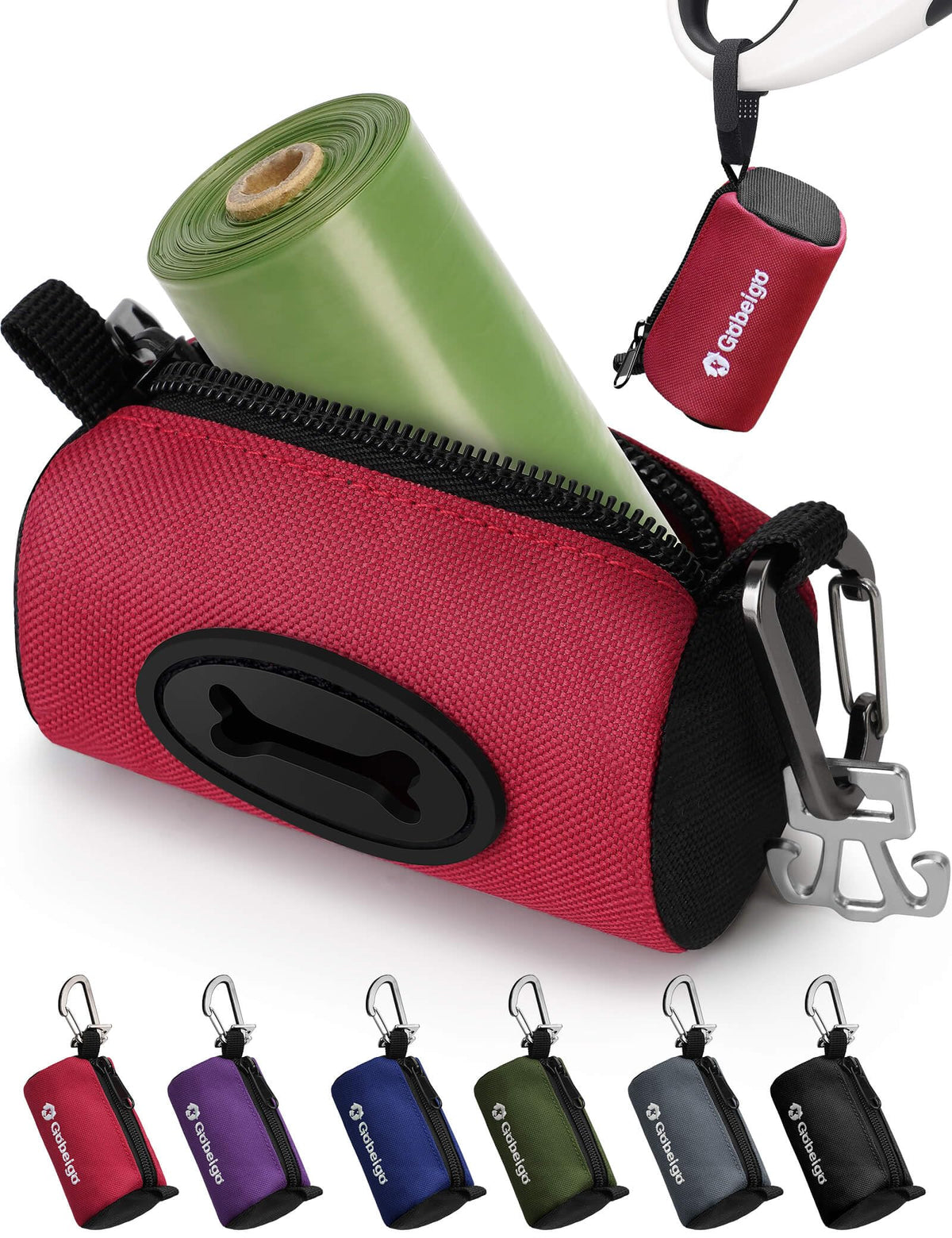 Gobeigo dispensador para paseo con apertura amplia facilita sacar bolsas