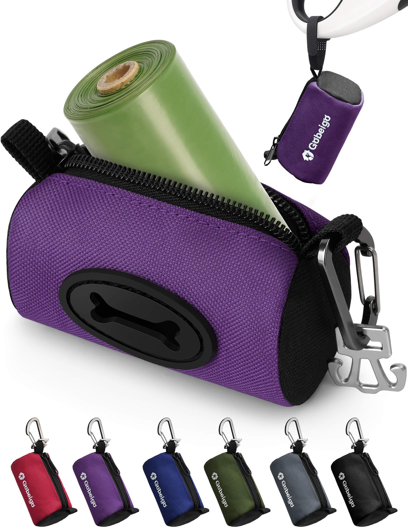 Porta-bolsas Gobeigo para perro con apertura amplia, ideal para paseos diarios.