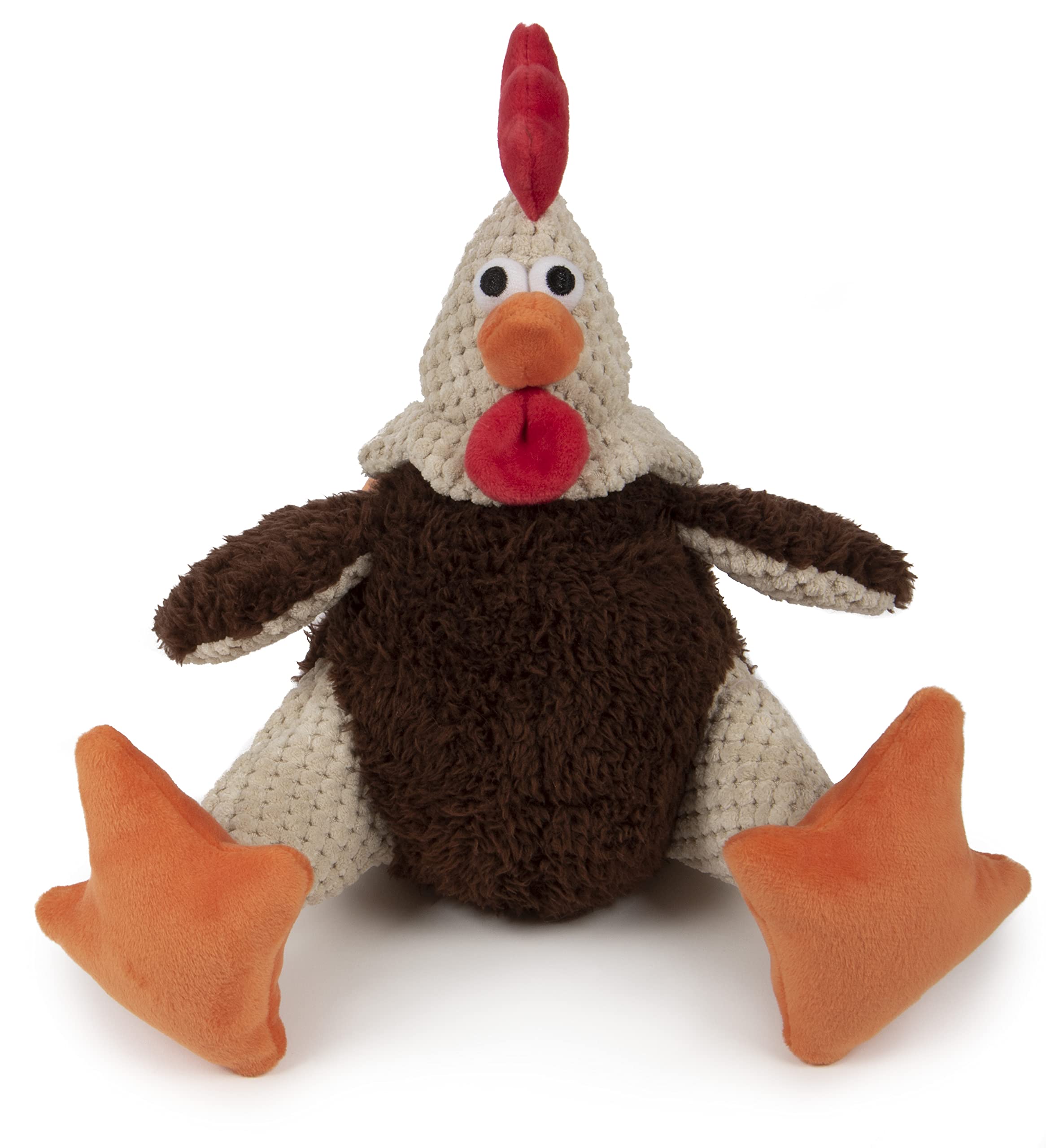 godog Checkers Fat Rooster: juguete de peluche con cuadros para juego suave y duradero