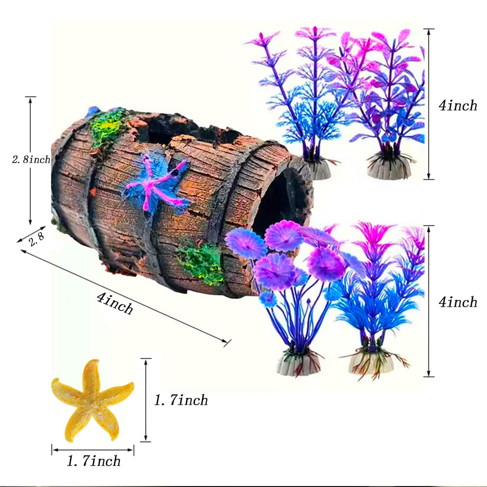 GOFYLIN decoracion acuario betta, conjunto para paisaje submarino.