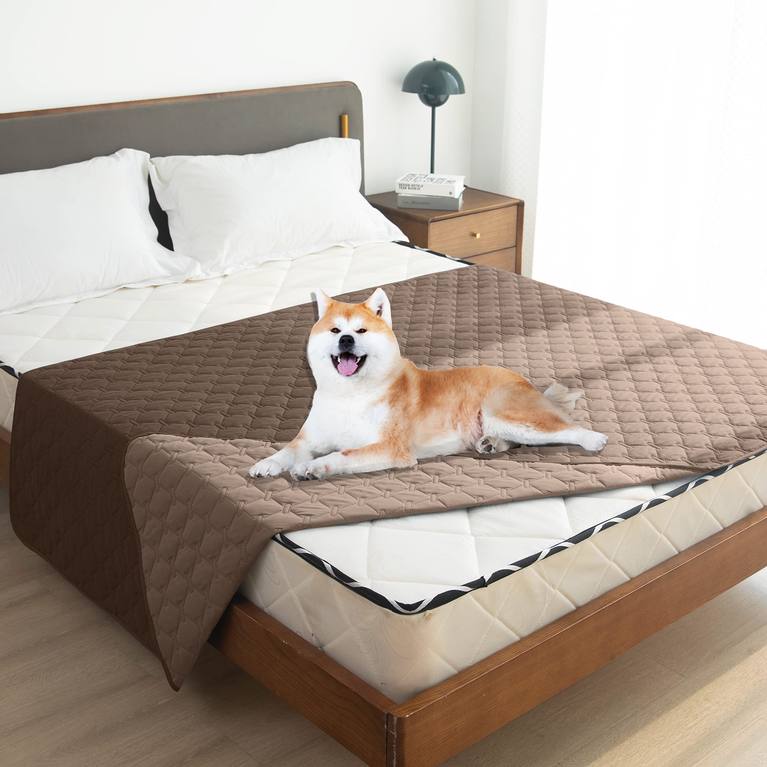 Gogobunny cobertor para perros, doble cara, protege sofa con acabado marrón oscuro.