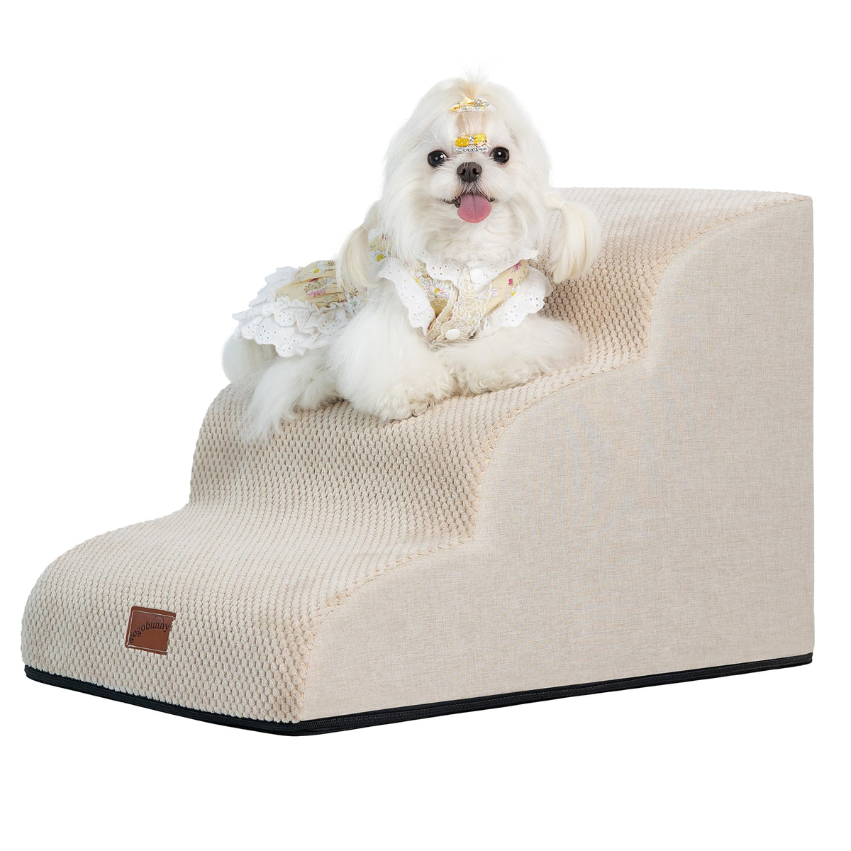 GoGoBunny escalera para perros de tres pasos ideal para subir al sofá con seguridad
