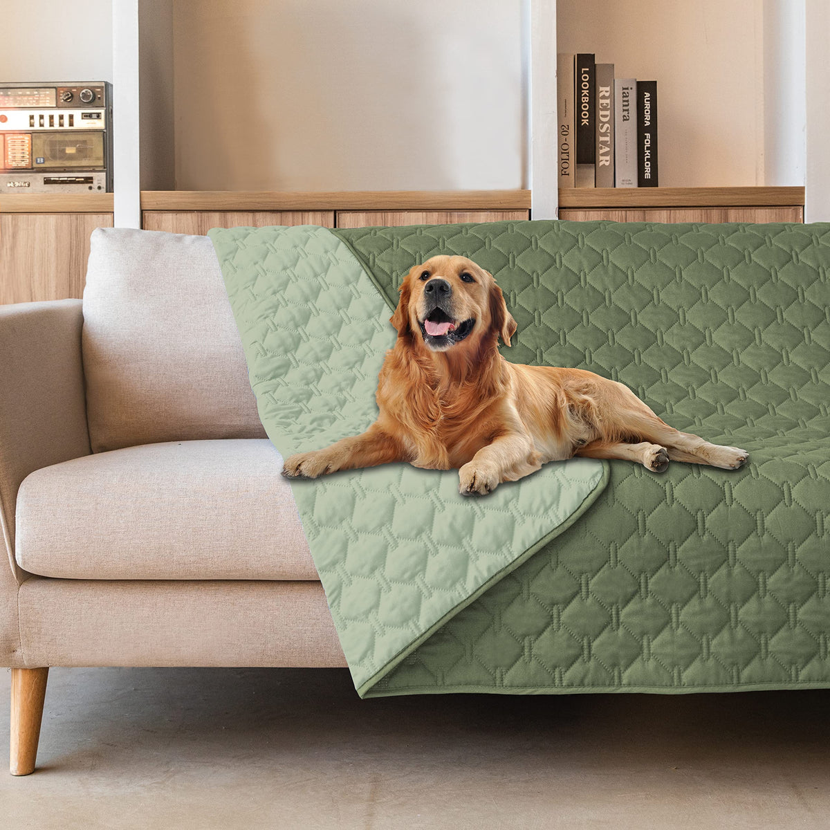Funda gogobunny para cama de perro, impermeable y reversible, ideal para proteger muebles.
