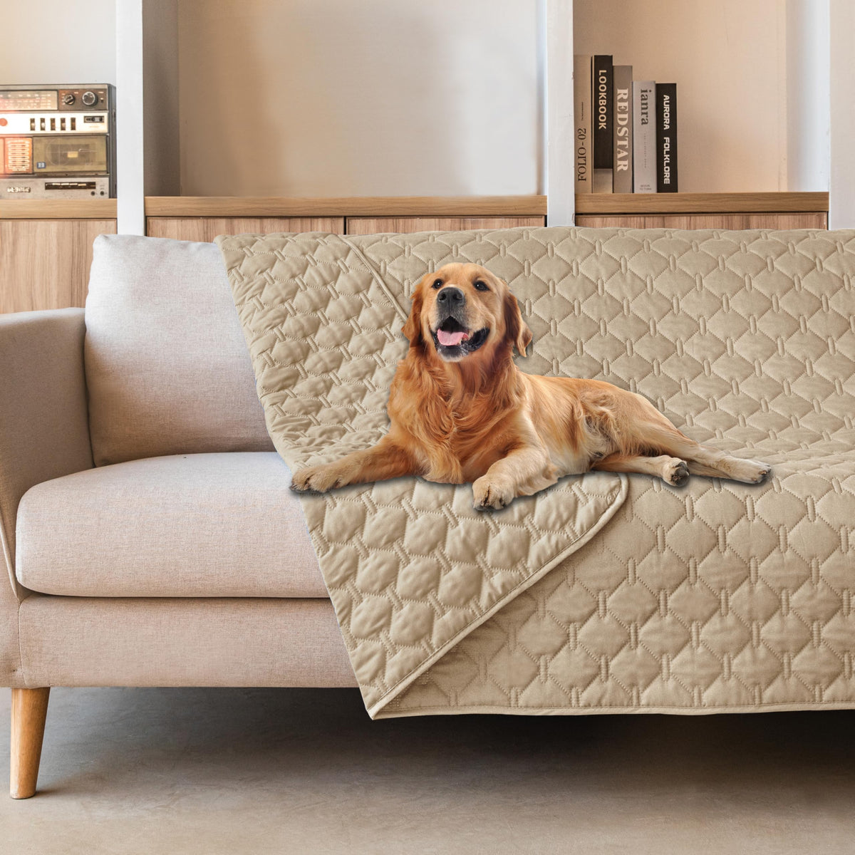 Manta impermeable gogobunny 3x mas resistente para mascotas, protege muebles y evita accidentes.
