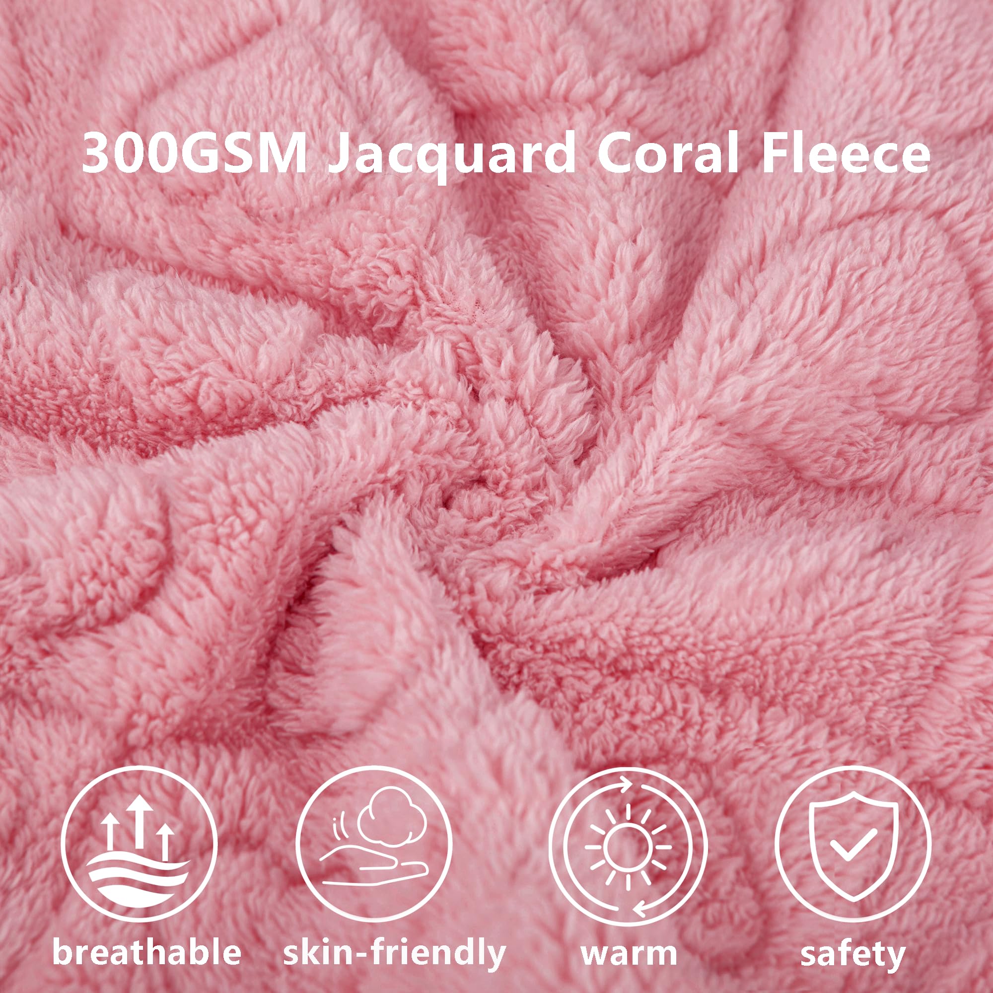 Manta peluche gogobunny rosa suave y ligera para sofá y cama.