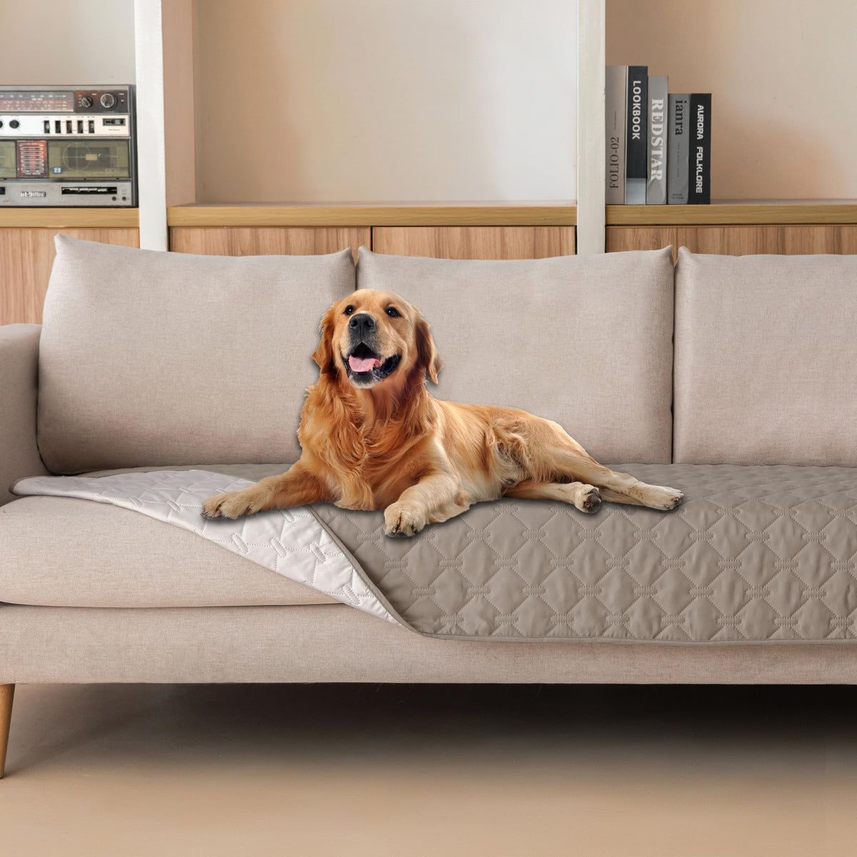 gogobunny manta impermeable doble cara 30x80 frente, protege muebles de arañazos