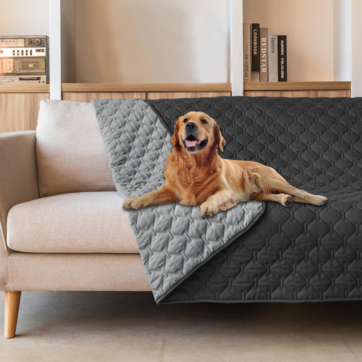 Mantita gogobunny impermeable doble cara para perros, protección duradera para cama y sofá
