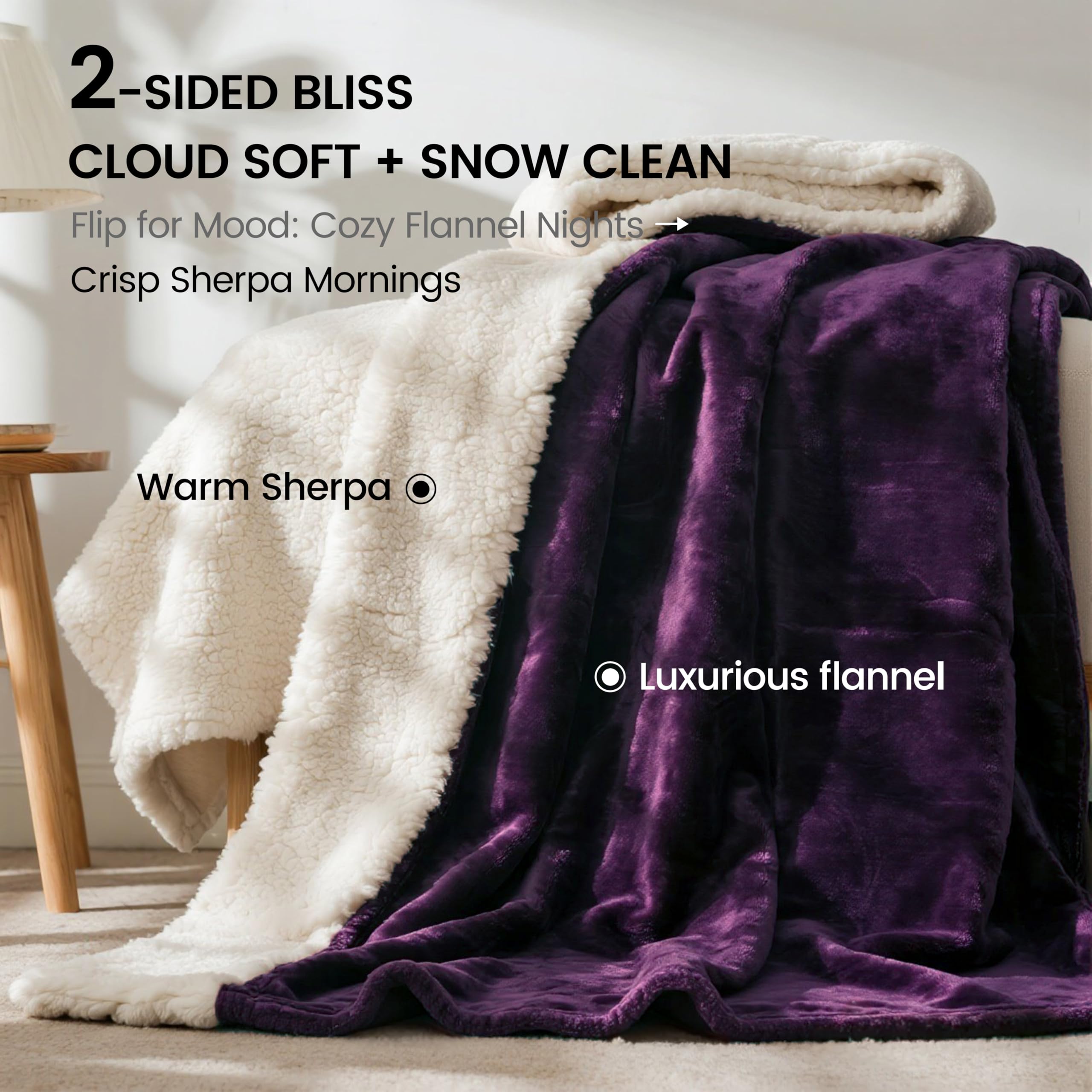 Detalle de sherpa reversible de gogobunny para abrigo suave.