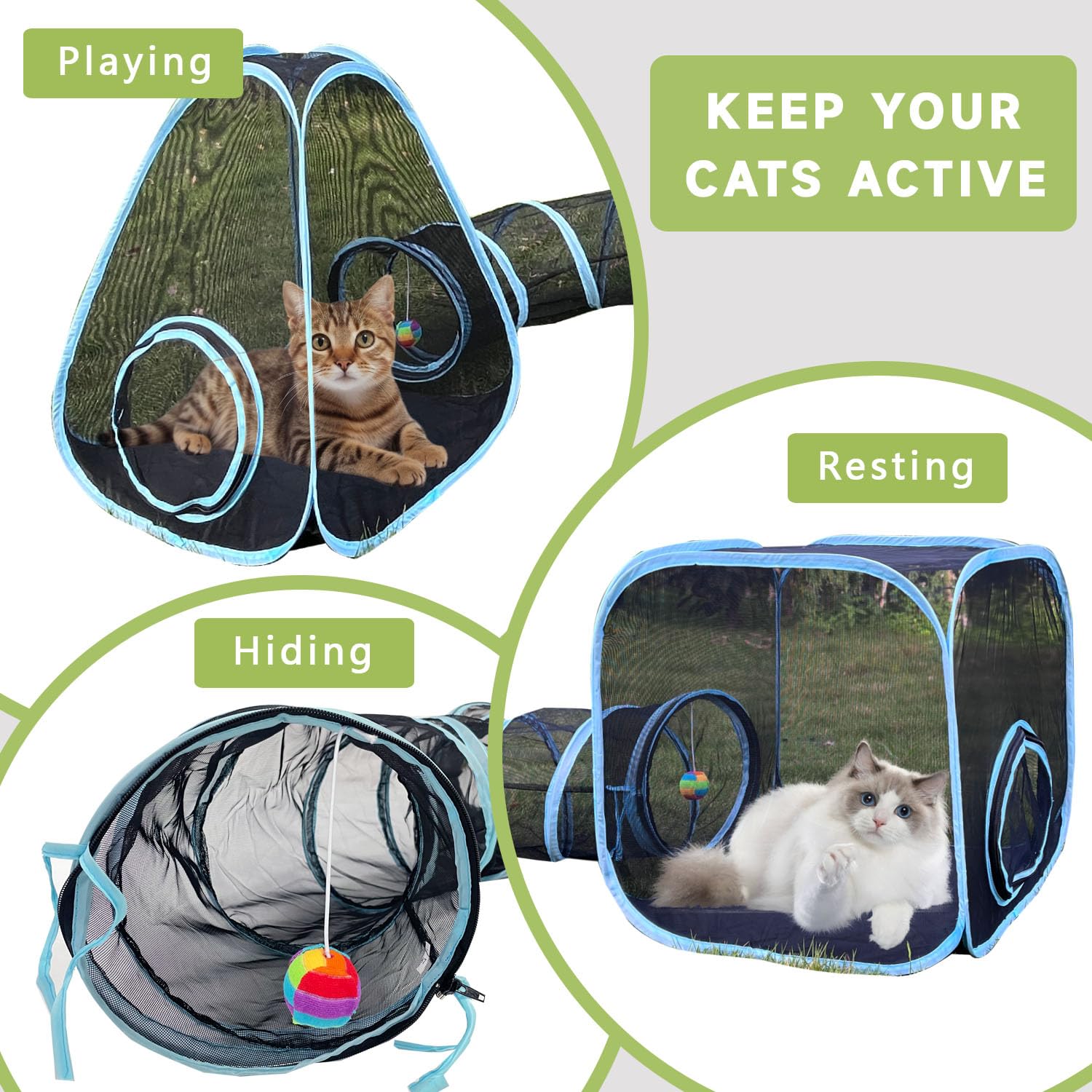 GONPETGP catio exterior, montaje fácil, ideal para patios y camping con mascotas.