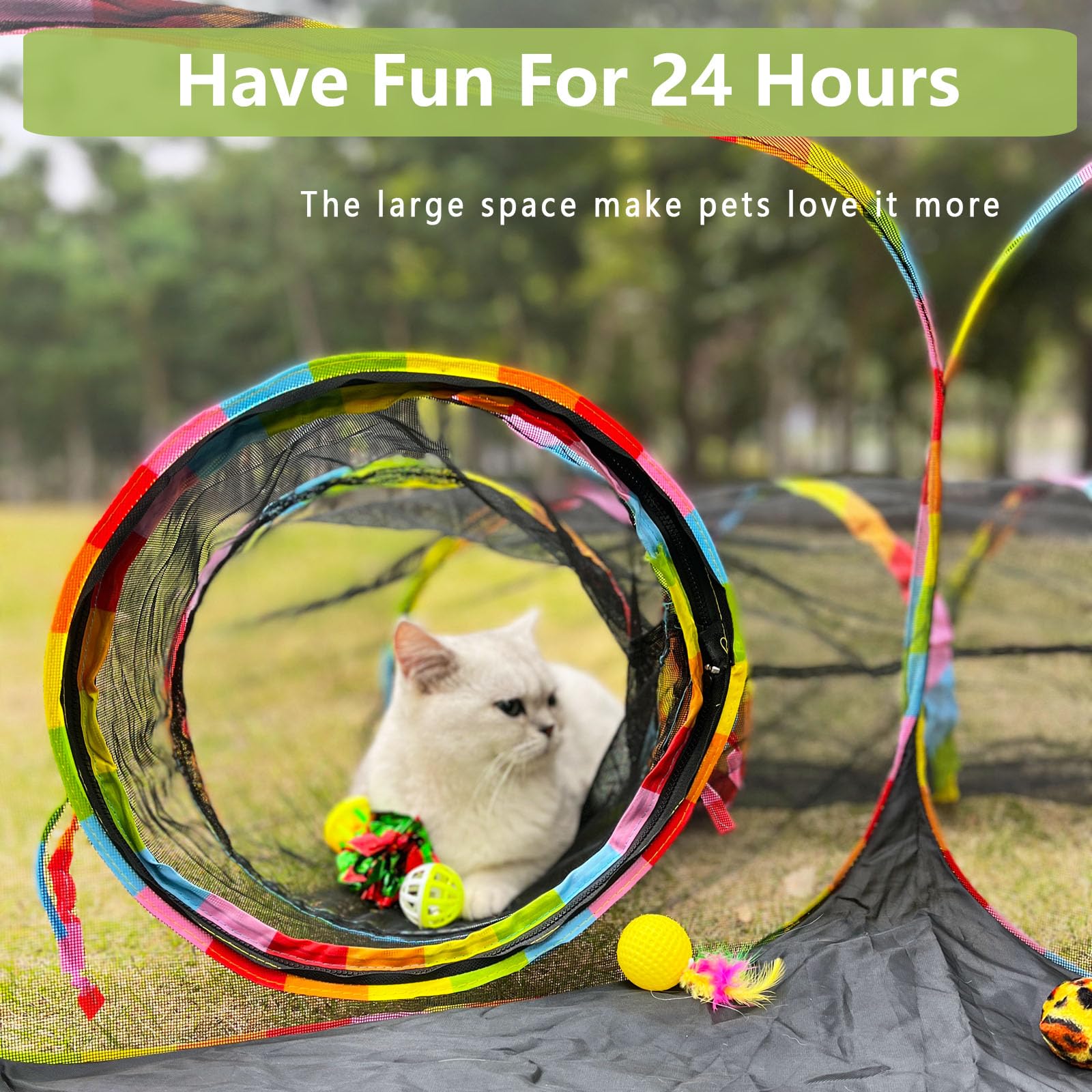 GONPETGP tunel para gatos, accesorio para juego extendido y exploración segura