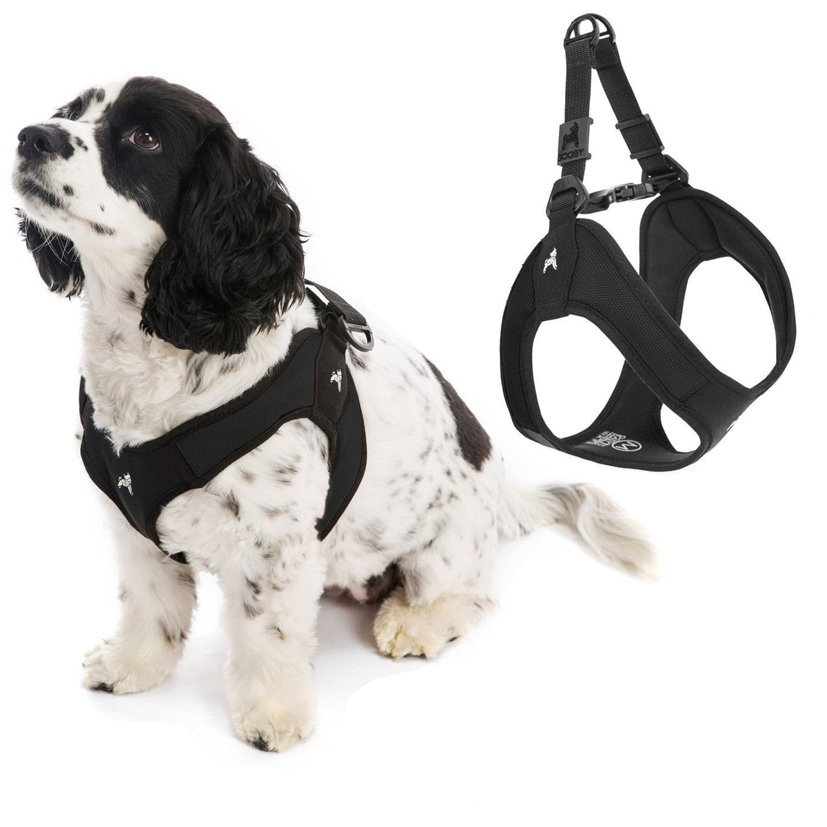 Gooby Escape Free Easy Fit arnés frontal para paseos sin escapes.