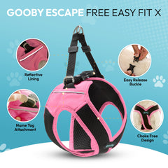 Gooby arnés con diseño en X para pecho ergonómico y cómodo.