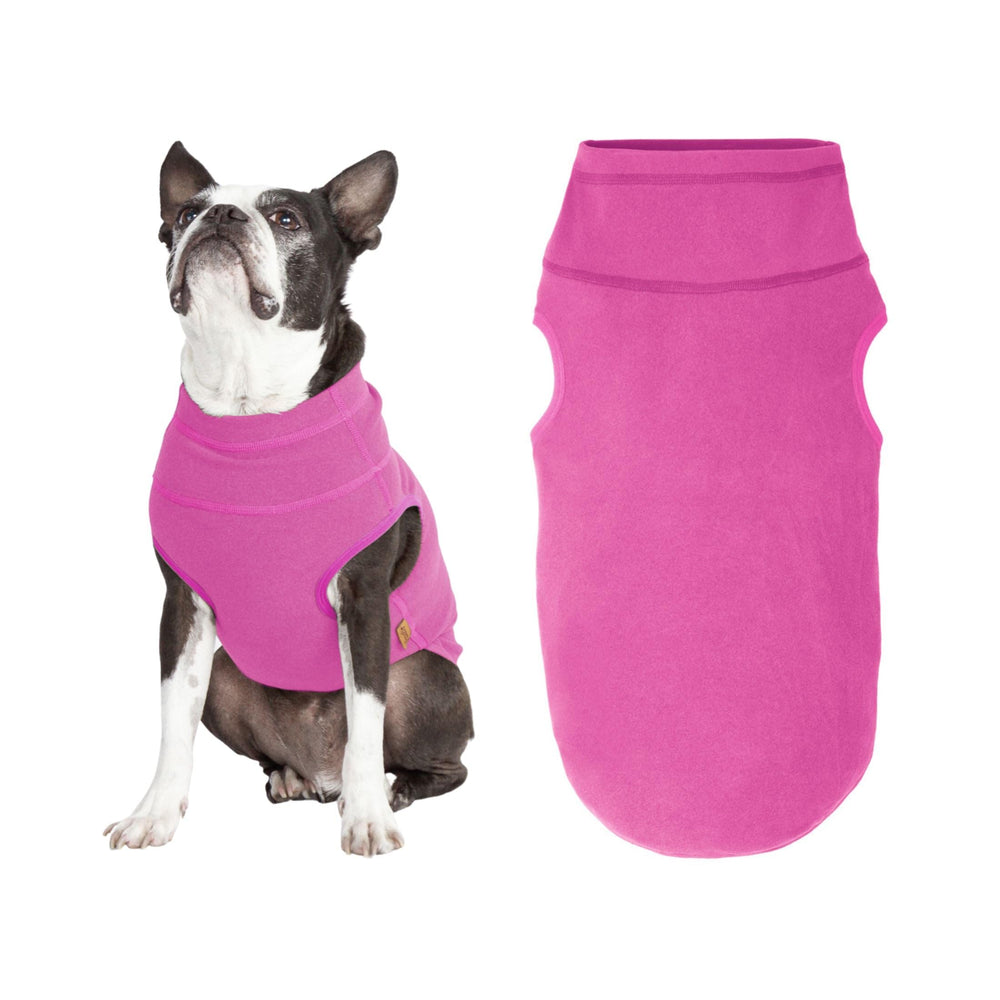 Gooby chaleco de microfibra estirable rosado, abrigo suave para perros de todos los tamaños
