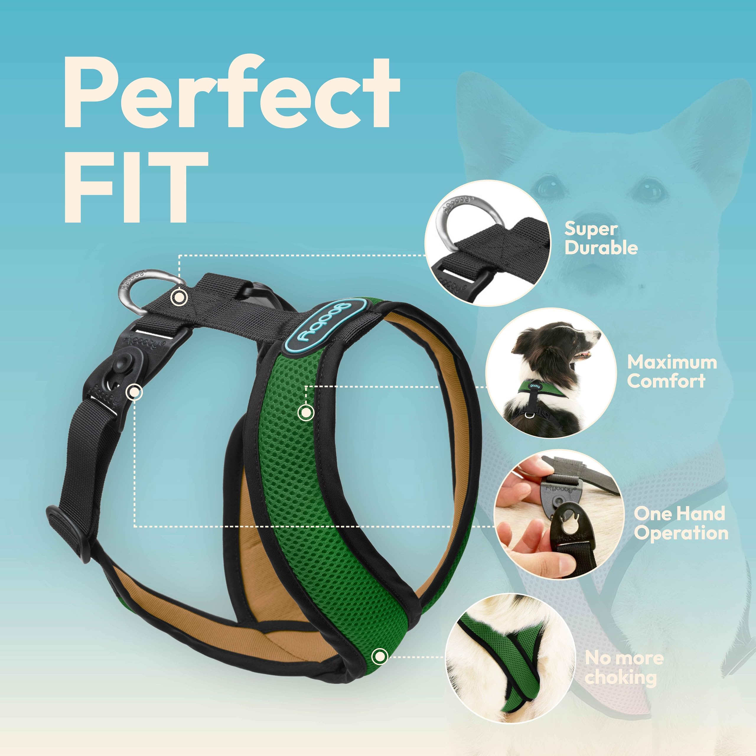 Malla doble transpirable Gooby Comfort X, mantiene al perro fresco.