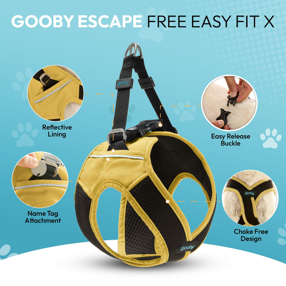 Gooby arnés con diseño en forma X que evita presión en el pecho