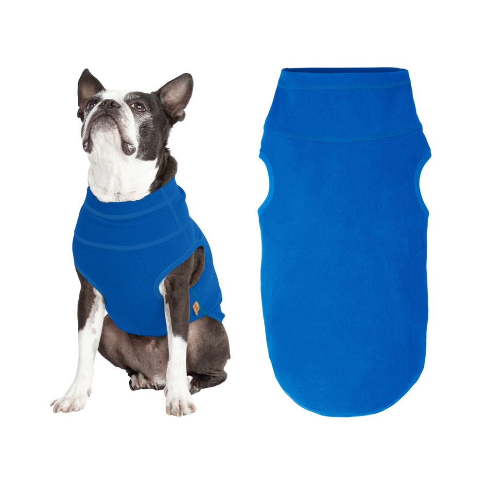 Gooby Microfiber Stretch Fleece Vest azul, frente: abrigo cómodo para días fríos