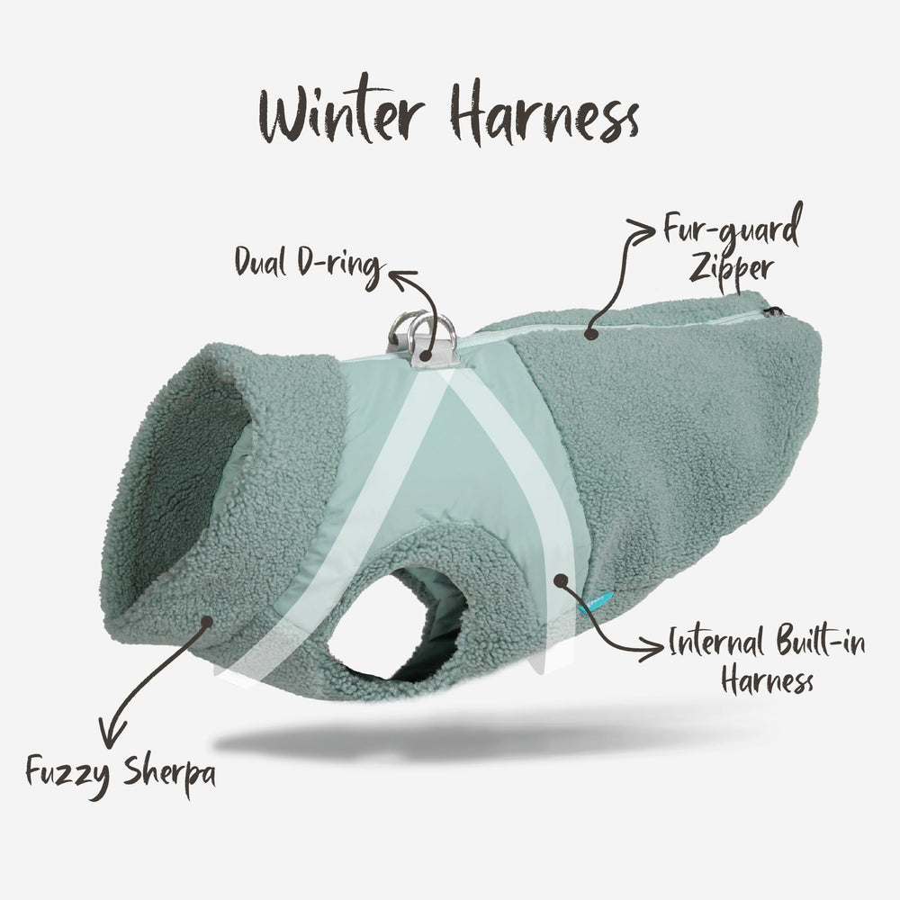 Gooby chaleco sherpa forro interior anti enredos para pelaje suave.