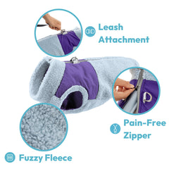 Gooby Zip Up Sherpa Vest forro sherpa suave para mayor confort en climas fríos.