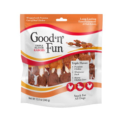GOOD 'N' FUN brochetas sabor triple: ingredientes-de-res para perros