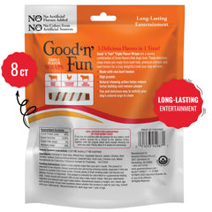 GOOD N FUN Envolturas Triple Sabor con piel de res para masticación duradera